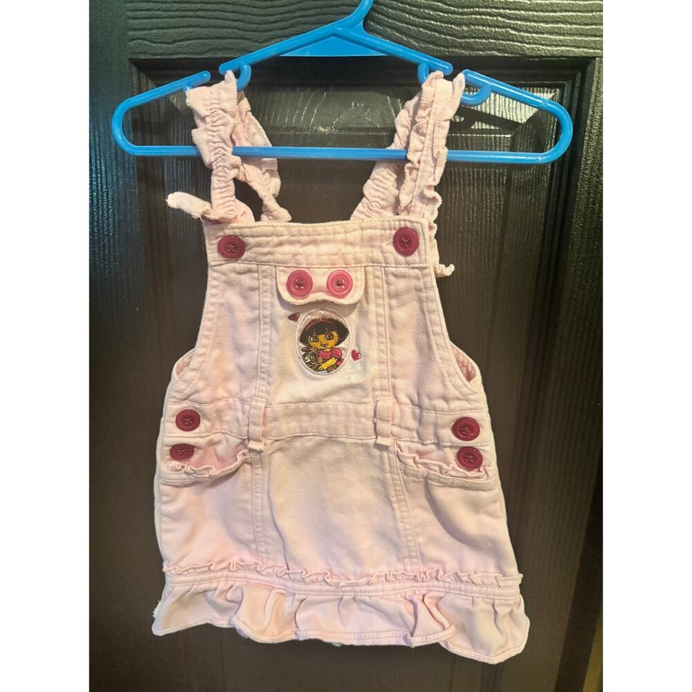 Vintage Dora the Explorer overall dress pink Nick Jr Nickelodeon18M